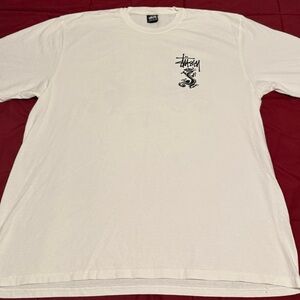 Stussy White Short Sleeve Tee with Graphic